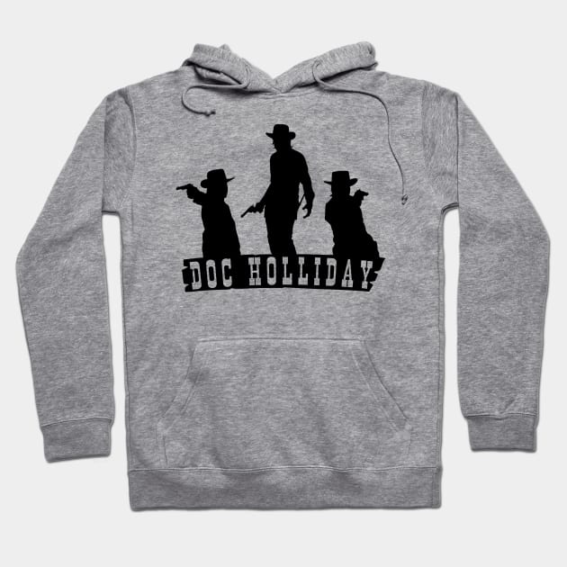 Doc Holliday - Triple Threat Design (Black) Hoodie by scrappydogdesign